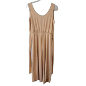 Lexington Avenue Yellow Striped Midi Dress Side Slit Size XXL